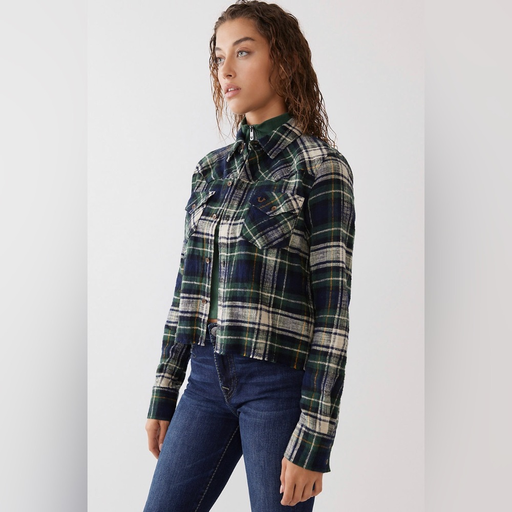 True religion cropped flannel